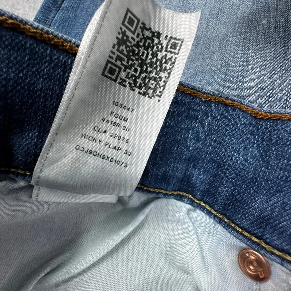 True Religion Jeans Mens 42x32 Blue Ricky Relaxed Straight Flap Pockets Denim